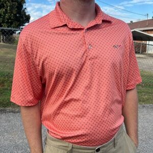 Greg Norman Orange Large Short Sleeve Polo Golf Shirt